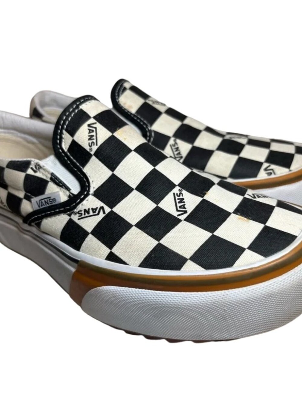 Vans Classic Slip-On Stacked Checkerboard, Sz 7.5, EUC - Picture 2 of 8